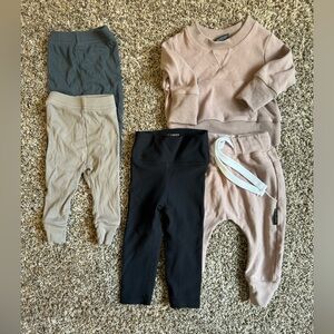 Little Bipsy 0-3 Leggings and 3-6 Pink Set and Black Leggings